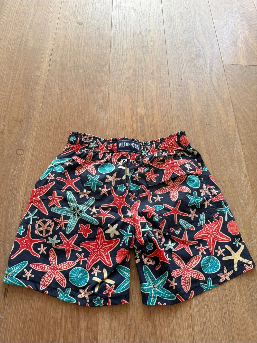 Vilebrequin boys size 8A 8 swim trunks starfish blue red